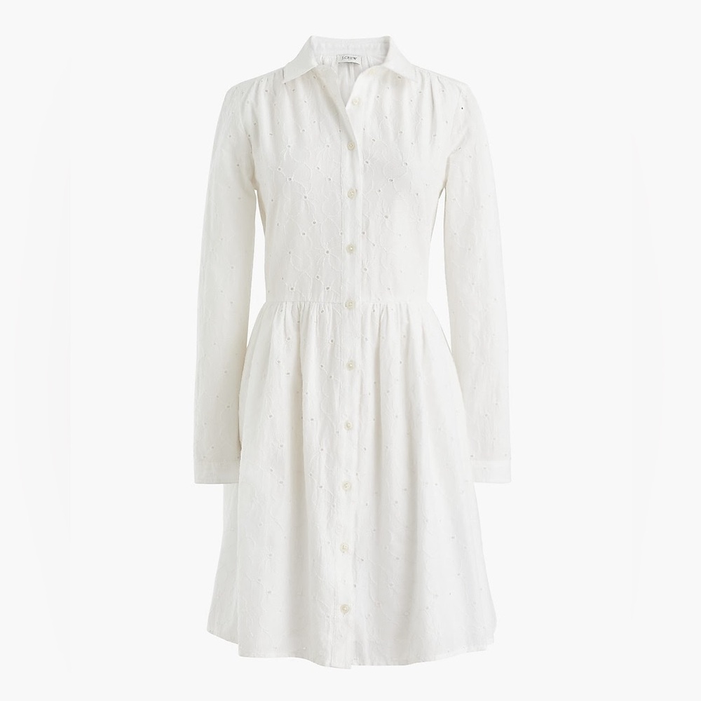 J. CREW: Lined Eyelet Shirtdress with Pockets (8)